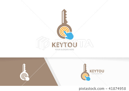 Vector key and click logo combination. Lock and cursor symbol or icon. Unique house and digital Vector key and click logo combination. Lock and cursor symbol or icon. Unique house and digital 41874958