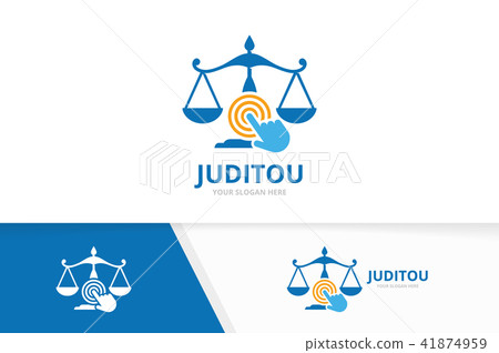 Vector libra and click logo combination. Scales and cursor symbol or icon. Unique law and digital Vector libra and click logo combination. Scales and cursor symbol or icon. Unique law and digital 41874959