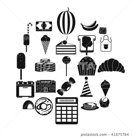 Candy icons set, simple style Candy icons set, simple style 41875764