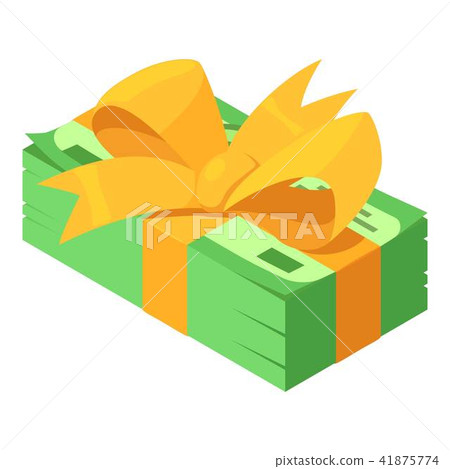 Pack dollars gift icon, isometric style 41875774