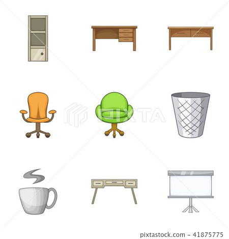 Bureau icons set, cartoon style Bureau icons set, cartoon style 41875775