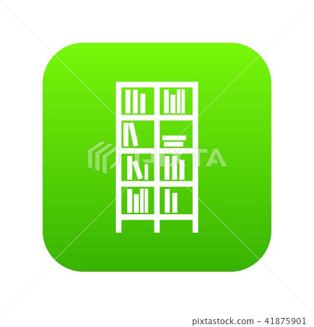 Bookcase icon digital green Bookcase icon digital green 41875901