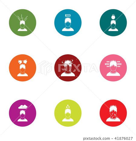 Bad team icons set, flat style - Stock Illustration [41876027] - PIXTA