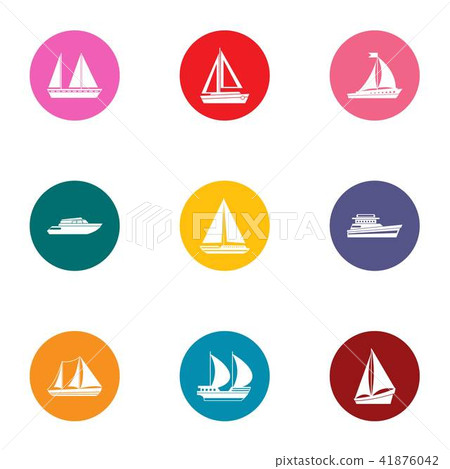 Watercraft icons set, flat style Watercraft icons set, flat style 41876042