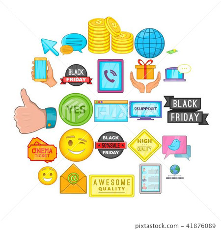 Business program icons set, cartoon style - Stock Illustration ...