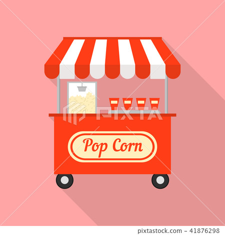 Pop corn street shop icon, flat style 41876298