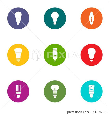 Energy saving lamp icons set, flat style 41876339