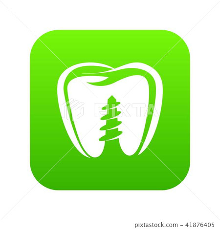 Denture implant icon, simple black style Denture implant icon, simple black style 41876405