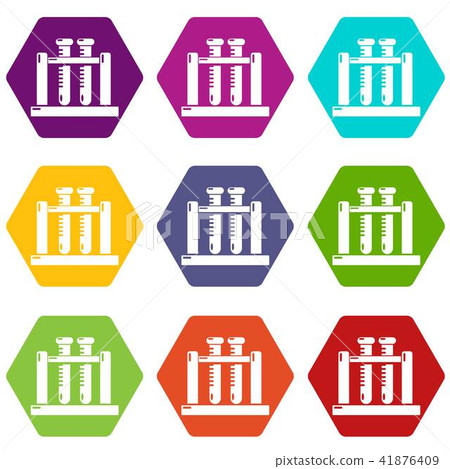Medical test tubes icons set 9 vector Medical test tubes icons set 9 vector 41876409