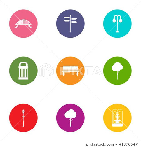 Undergrowth icons set, flat style Undergrowth icons set, flat style 41876547