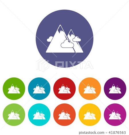 Mountains icons set vector color Mountains icons set vector color 41876563