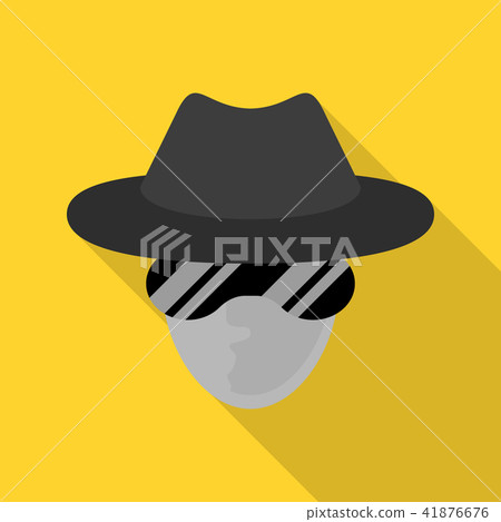 Incognito net surfer icon, flat style Incognito net surfer icon, flat style 41876676