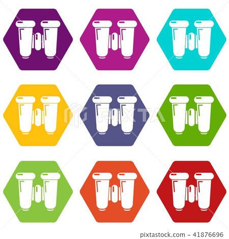 Binoculars explorer icons set 9 vector 41876696