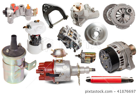 set of details for car isolated set of details for car isolated 41876697