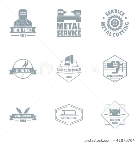 Metalist logo set, simple style 41876704
