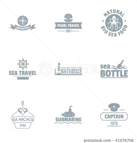 Submarine travel logo set, simple style 41876706