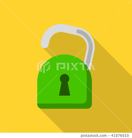 Unlock computer security icon, flat style 41876810