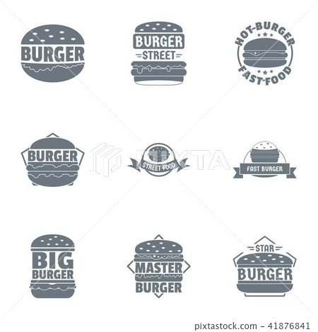 Cheeseburger logo set, simple style 41876841