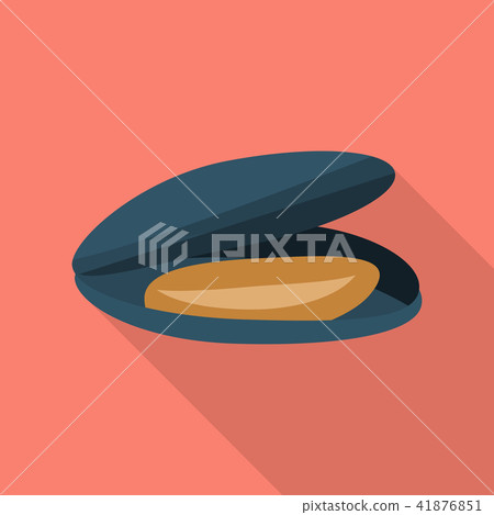 Black mussel icon, flat style Black mussel icon, flat style 41876851