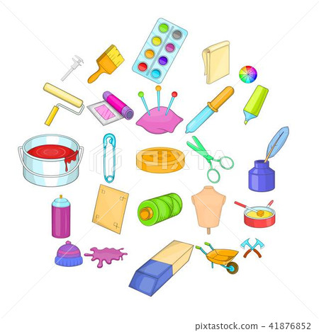 Wallpaper icons set, cartoon style 41876852