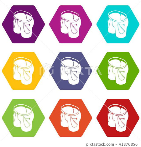 Woman jeans icons set 9 vector 41876856