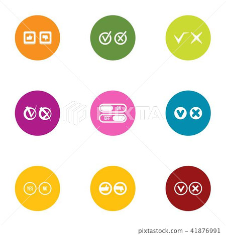 Accept icons set, flat style - Stock Illustration [41876991] - PIXTA