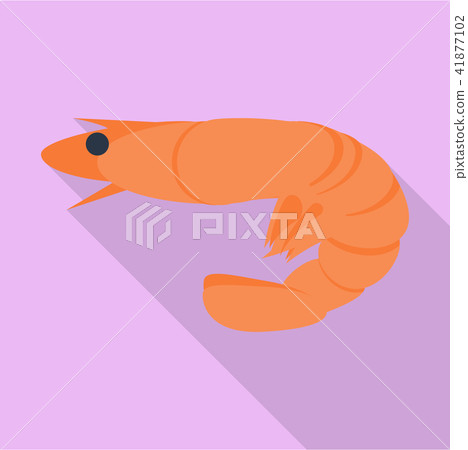 Shrimp icon, flat style Shrimp icon, flat style 41877102