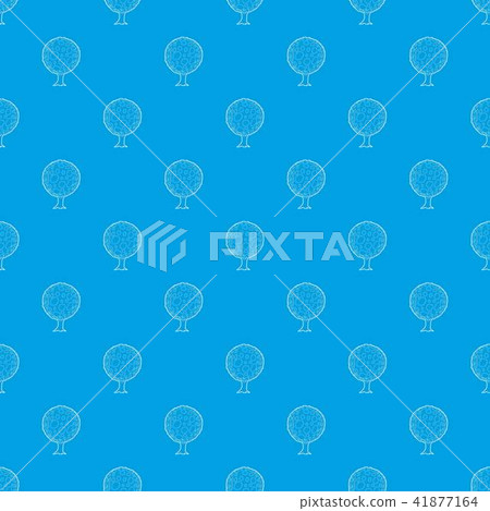 Round tree pattern vector seamless blue 41877164