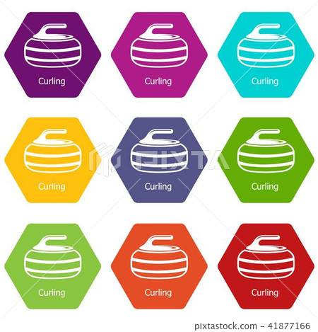 Curling icons set 9 vector 41877166