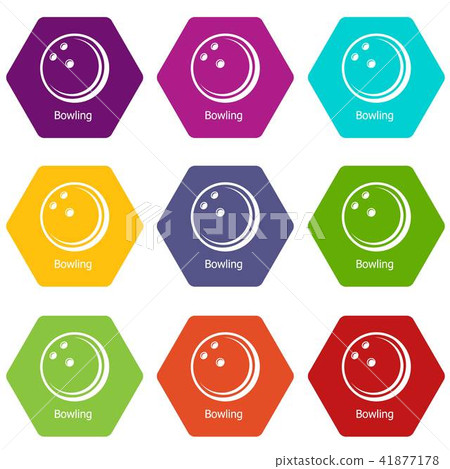 Bowling ball icons set 9 vector Bowling ball icons set 9 vector 41877178