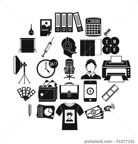 Branch icons set, simple style Branch icons set, simple style 41877182