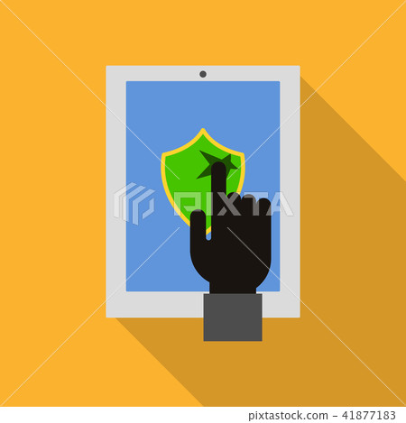 Hacked device security icon, flat style Hacked device security icon, flat style 41877183
