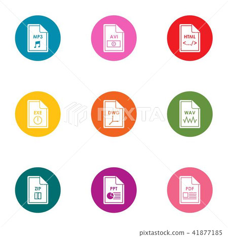 File icons set, flat style File icons set, flat style 41877185