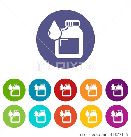 Canister engine oil icons set vector color 41877195