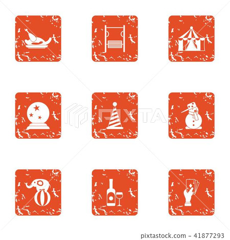 Shamanism icons set, grunge style 41877293