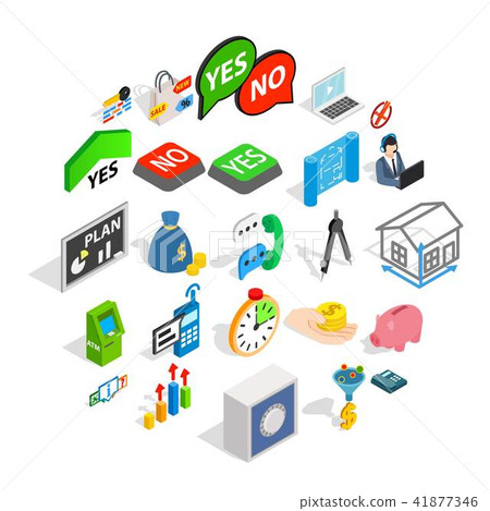ATM icons set, isometric style ATM icons set, isometric style 41877346