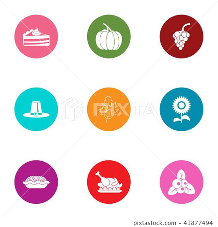 Victuals icons set, flat style 41877494