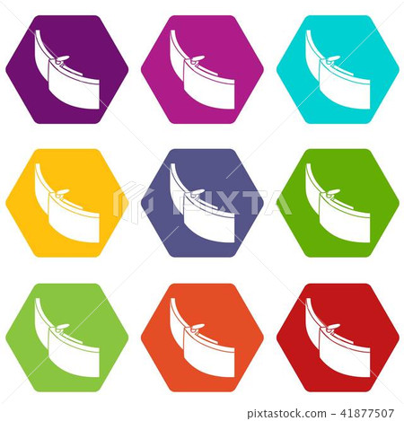 Gold belt buckle icons set 9 vector Gold belt buckle icons set 9 vector 41877507