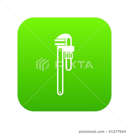 Pipe or monkey wrench icon digital green Pipe or monkey wrench icon digital green 41877664