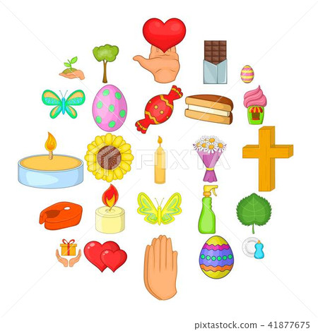 Celebration icons set, cartoon style 41877675