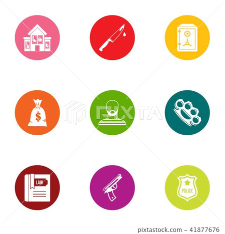 Pecuniary icons set, flat style 41877676