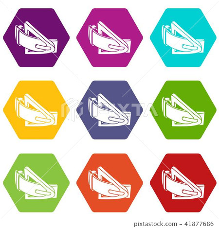 Fashion belt icons set 9 vector Fashion belt icons set 9 vector 41877686