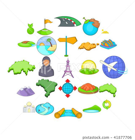 Space icons set, cartoon style 41877706