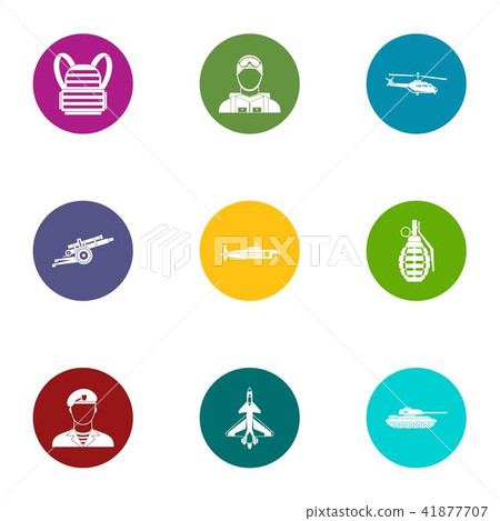 Fate of the military icons set, flat style Fate of the military icons set, flat style 41877707