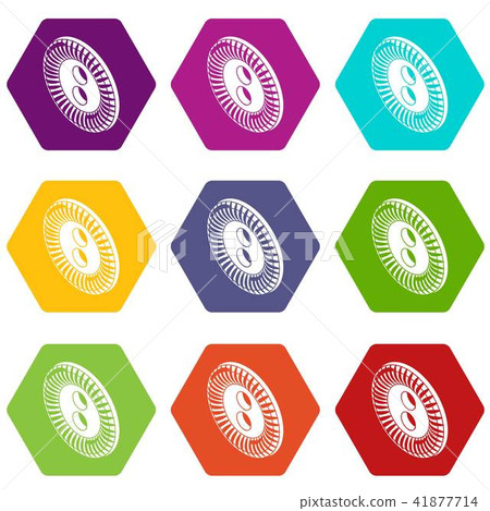 Flower clothes button icons set 9 vector Flower clothes button icons set 9 vector 41877714