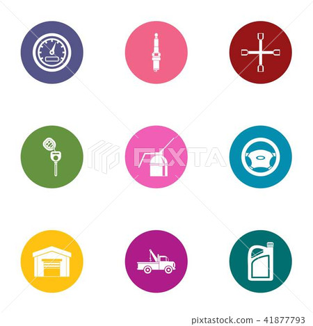 Fix mechanical equipment icons set, flat style Fix mechanical equipment icons set, flat style 41877793