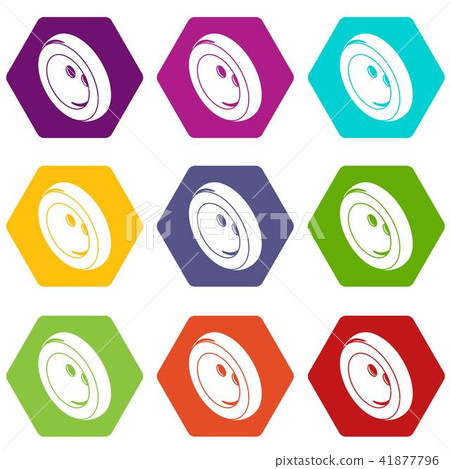 Fashion clothes button icons set 9 vector 41877796
