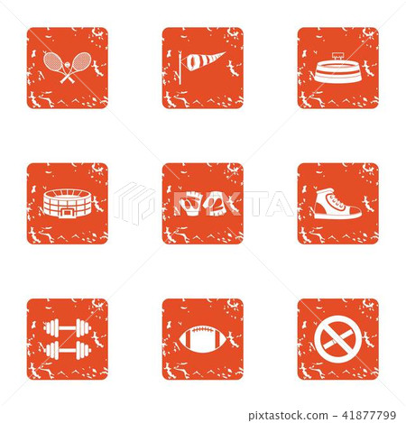 Exercise icons set, grunge style Exercise icons set, grunge style 41877799