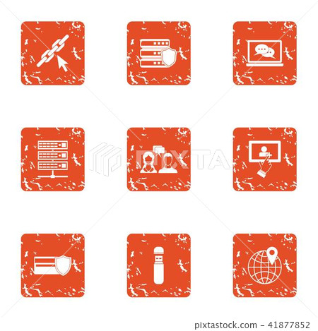 Infidelity icons set, grunge style 41877852