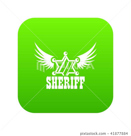 Sheriff icon green vector 41877884